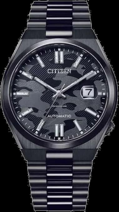 Citizen NJ0155-87E montre homme, cadran noir camouflage, boîtier acier