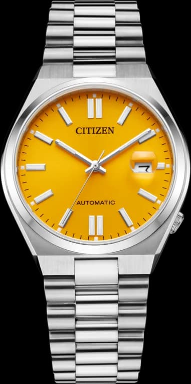 Citizen NJ0150-81Z montre homme, cadran orange sur bracelet acier