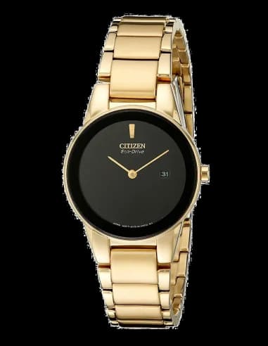Montre Citizen GA1052-55E Eco-Drive Finition Dorée et Cadran Noir