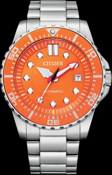 Montre Citizen NJ0128-80X Automatique Sport Cadran Orange en Acier