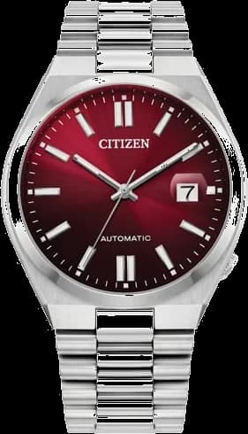 Citizen NJ0150-56W montre homme, cadran rouge sur bracelet acier inoxydable