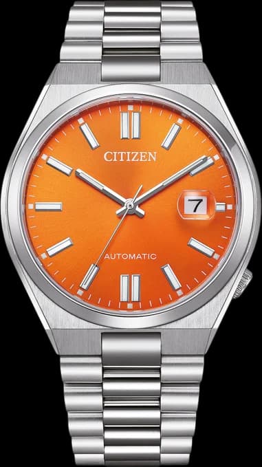 Montre Citizen NJ0151-88Z Automatique Cadran Orange et Bracelet Acier