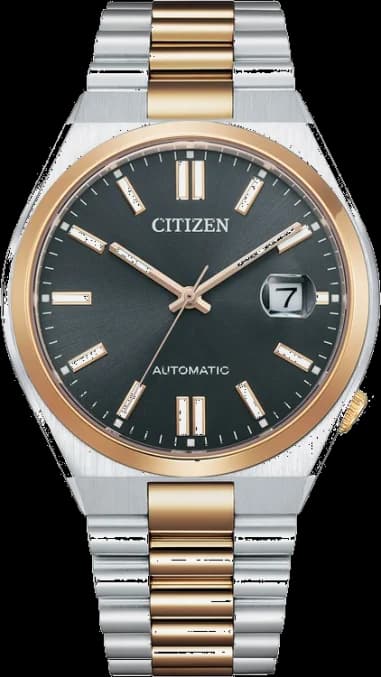 Citizen NJ0154-80H montre unisexe, cadran gris, bracelet acier bicolore