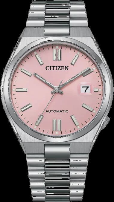 Citizen NJ0158-89X montre homme, cadran rose Dreamy Pink, bracelet acier automatique