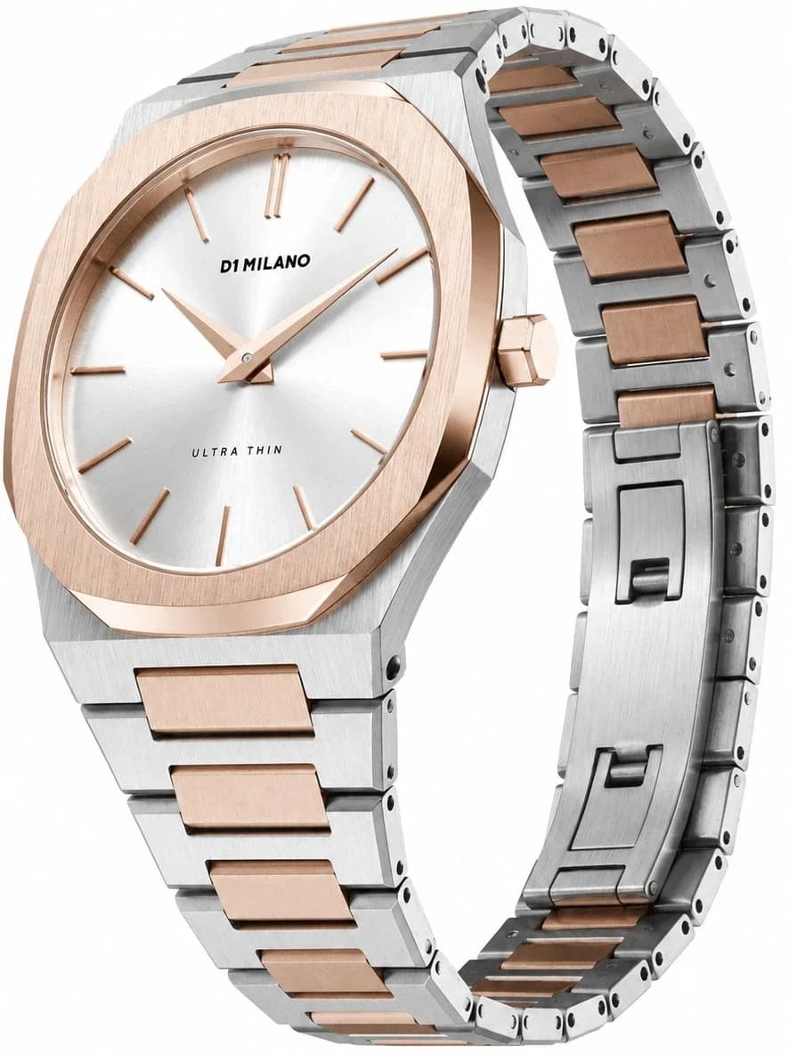 D1 Milano UTBJ01 vue de côté, bracelet acier