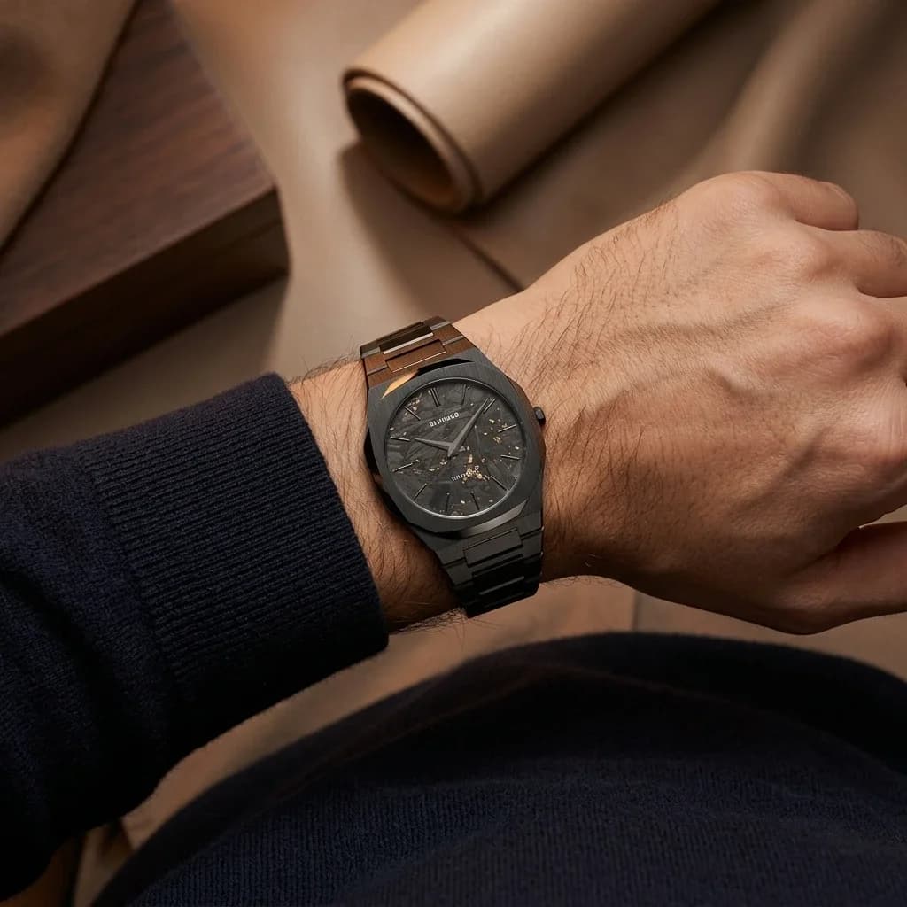 Montre Homme D1 Milano Ultra Thin D1-UTBJ31 cadran noir bracelet acier vue 5