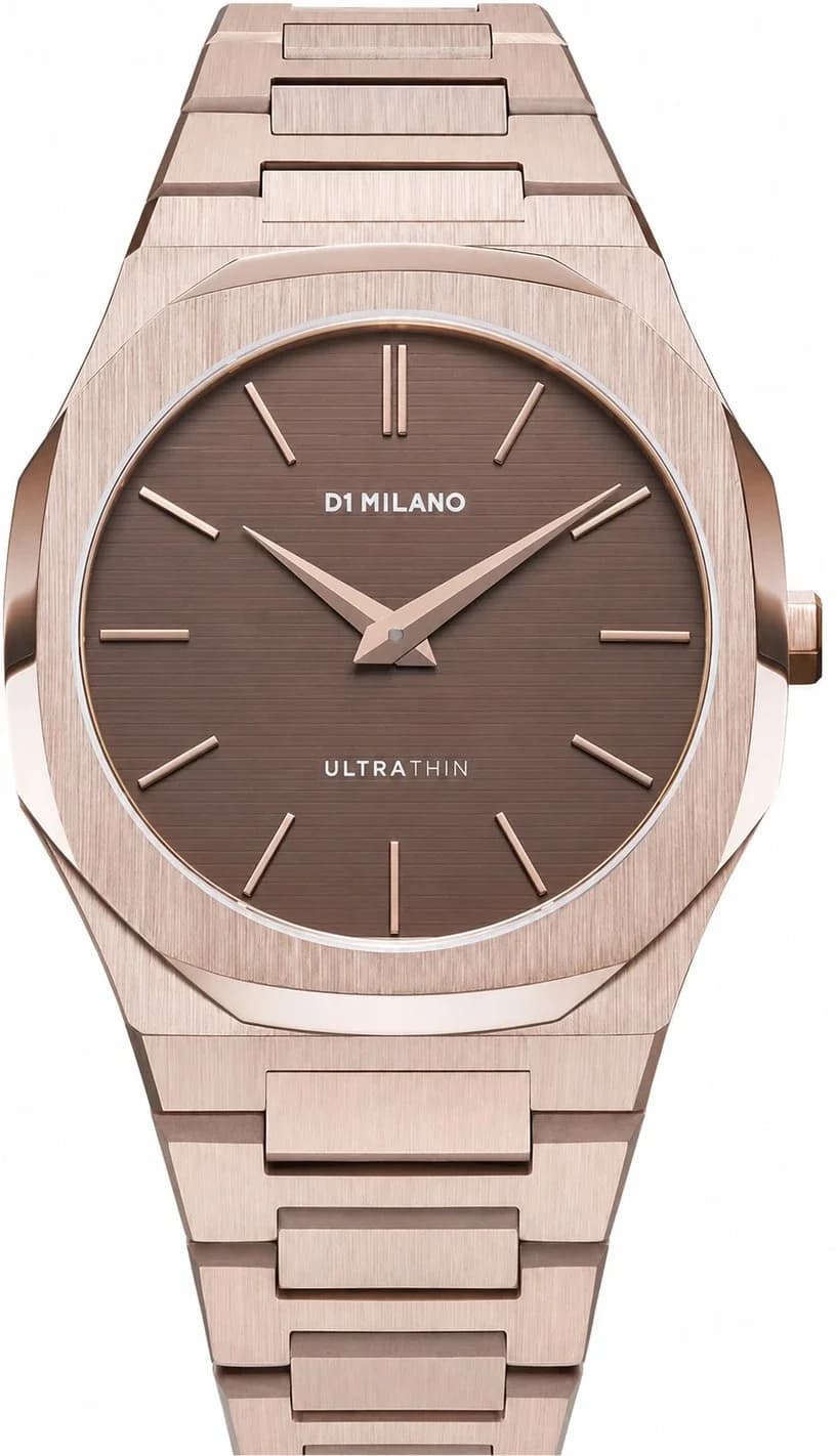 D1 Milano UTBJ13 montre unisexe, cadran marron et bracelet acier