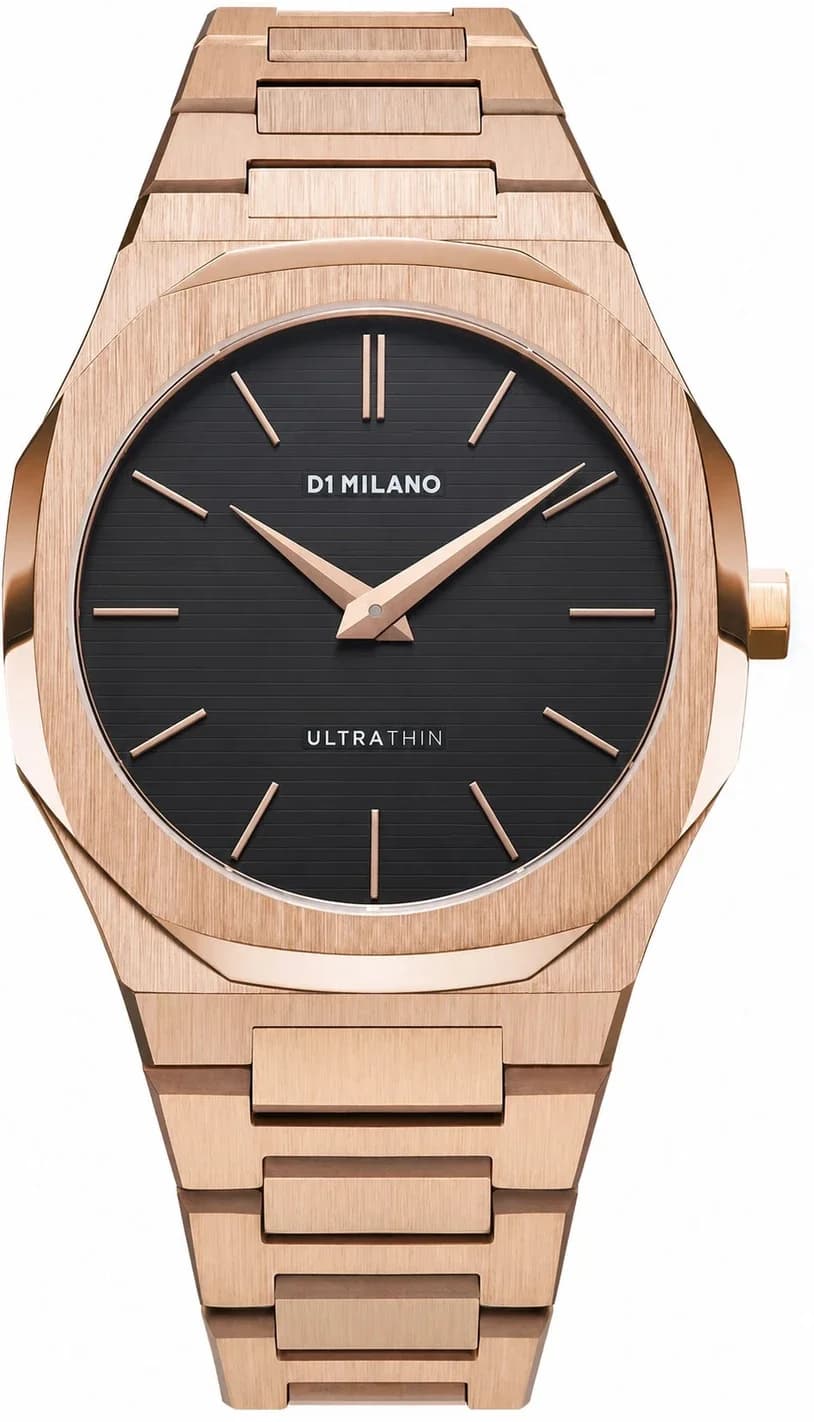 D1 Milano UTBJ16 montre homme, cadran noir et bracelet acier