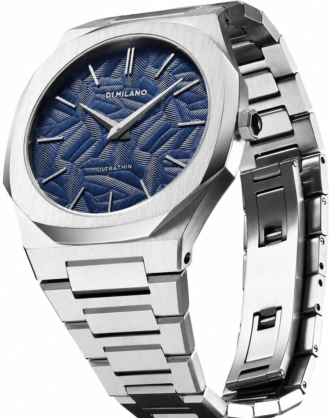D1 Milano UTBJ35 vue de côté, bracelet acier
