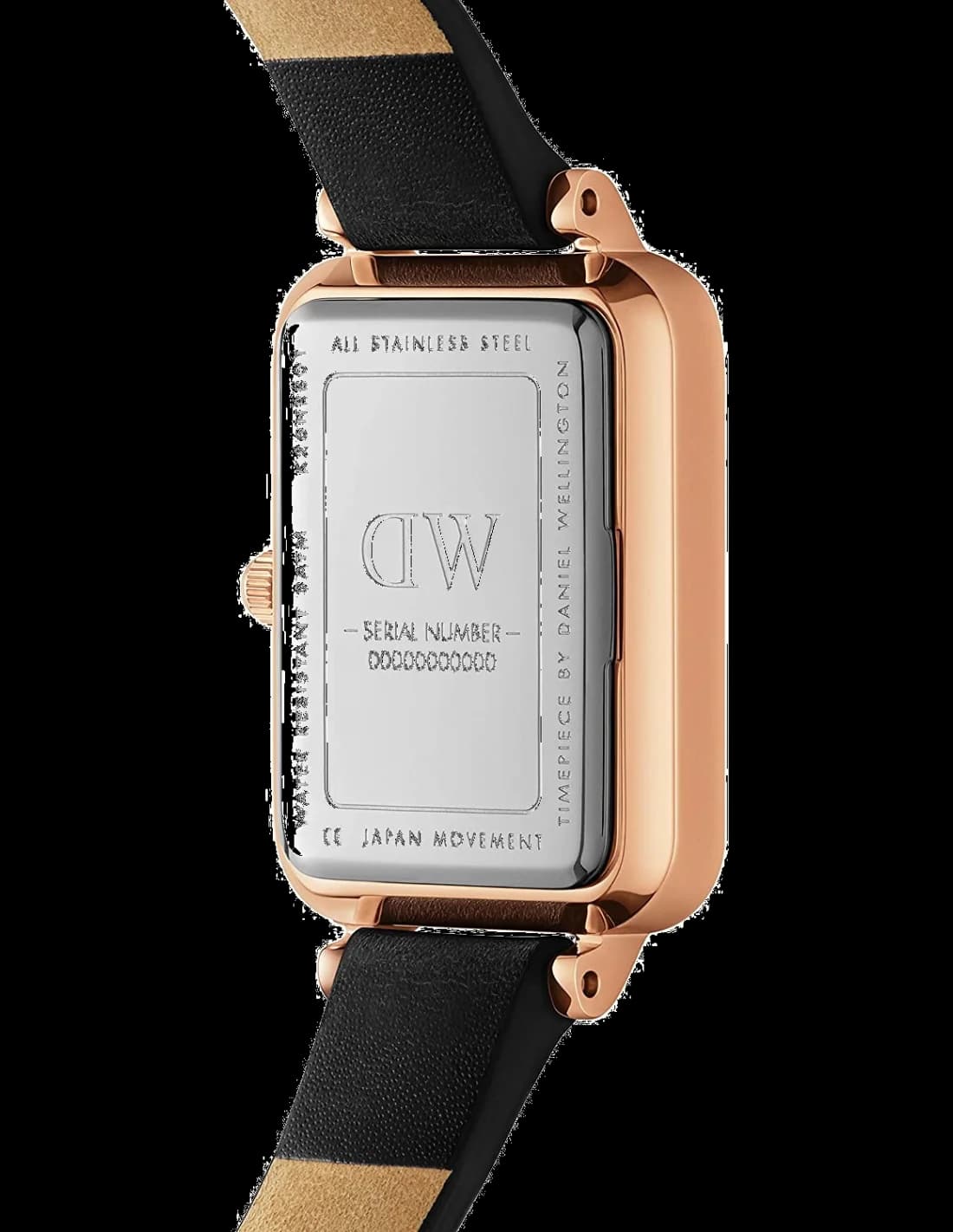 Daniel Wellington DW00100435 côté fond de boîtier or rose