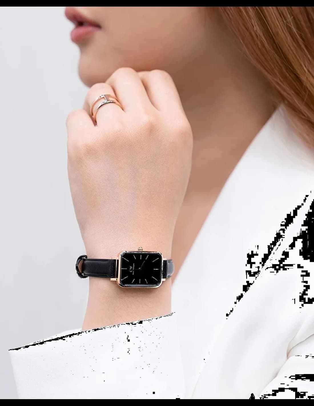 Daniel Wellington Quadro Pressed Sheffield DW00100435 Black Leather Women's Watch vue 6