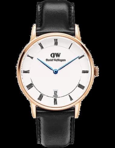 Montre Daniel Wellington DW00100092 Dapper 34mm Bracelet Cuir Noir