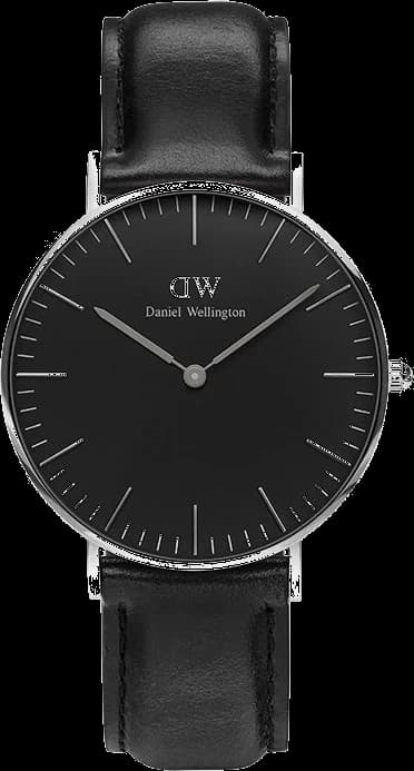 Daniel Wellington DW00100145 Classic Black Sheffield Silver Black Leather Watch