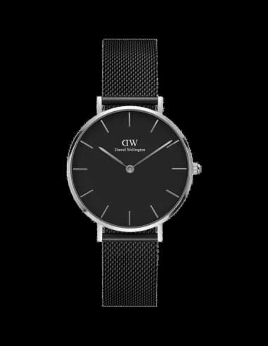 Montre Daniel Wellington DW00100202 Petite Ashfield maille milanaise Noire