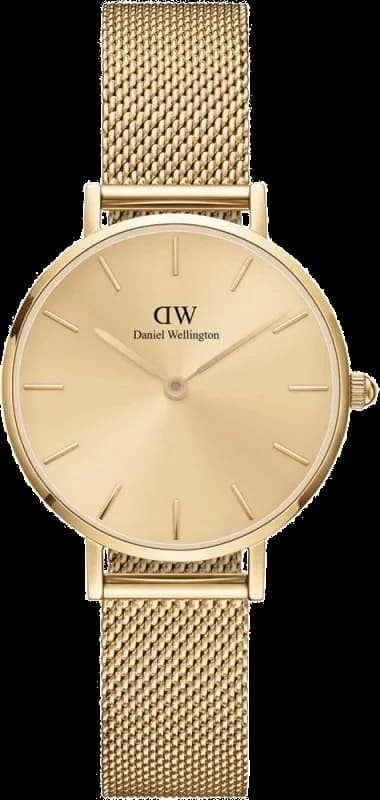Daniel Wellington DW00100475 montre femme, cadran or sur bracelet milanaise or jaune 36mm