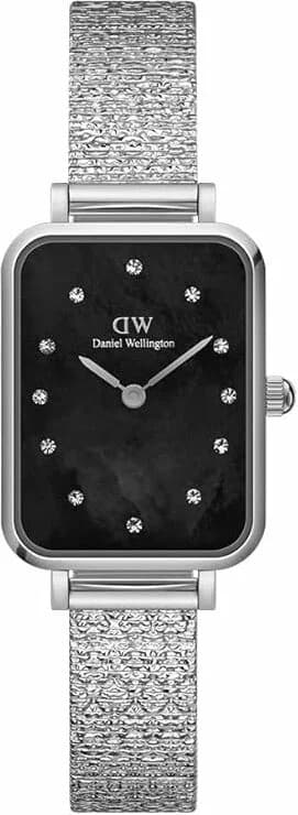 Daniel Wellington DW00100581 montre femme, à cadran noir nacré et bracelet acier rose