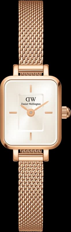 Daniel Wellington DW00100651 montre femme, cadran blanc avec finition champagne