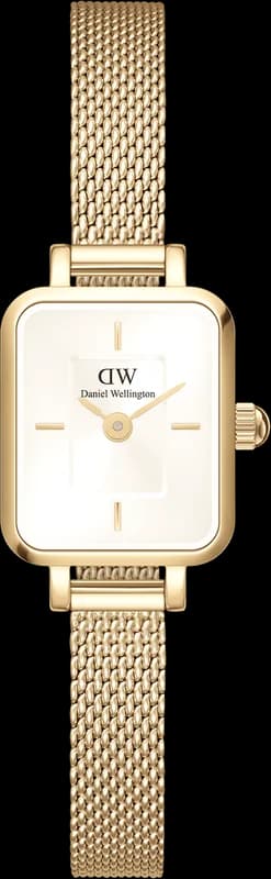 Daniel Wellington Quadro Mini DW00100656, montre femme maille dorée, cadran rectangulaire élégant