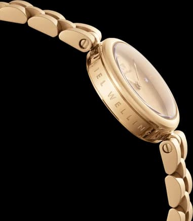 Gros plan sur le cadran or de la Daniel Wellington DW00100718