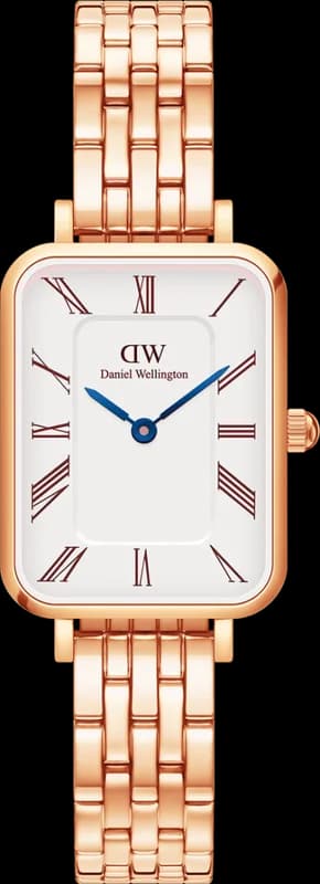 Daniel Wellington 109931 montre femme, cadran blanc, bracelet acier rose, forme carrée