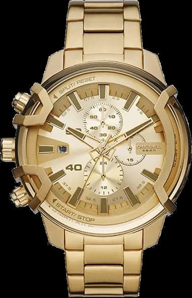 Diesel DZ4573 Griffed Yellow Gold-Plated Stainless Steel Watch