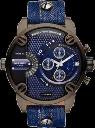 Diesel DZ7320 montre homme, au cadran bleu et boîtier marron