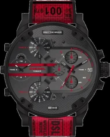 Montre Diesel DZ7438 Chronographe Bracelet Nylon Rouge