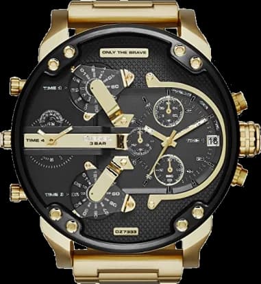 Diesel DZ7333 montre homme, dorée, cadran noir multifonctions