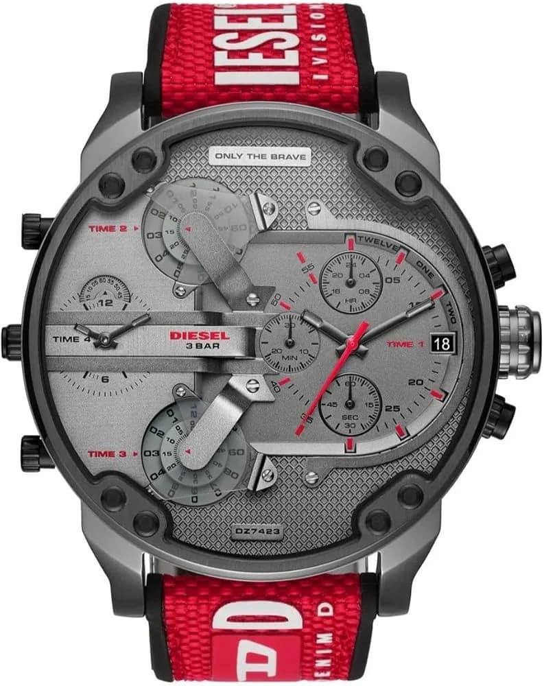 Montre Diesel Mr Daddy 2.0 DZ7423 bracelet rouge élégance audacieuse