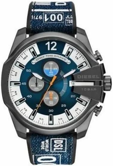 Diesel DZ4594 montre homme, cadran noir sur cuir rouge