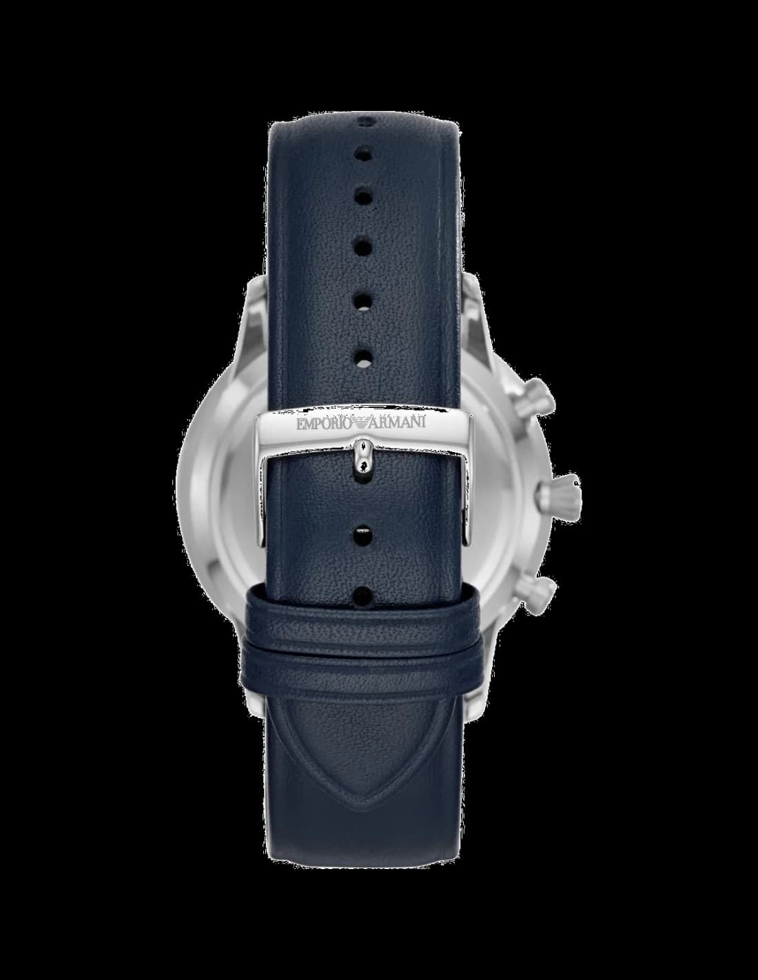 Gros plan sur le cadran bleu de la Emporio Armani AR11226