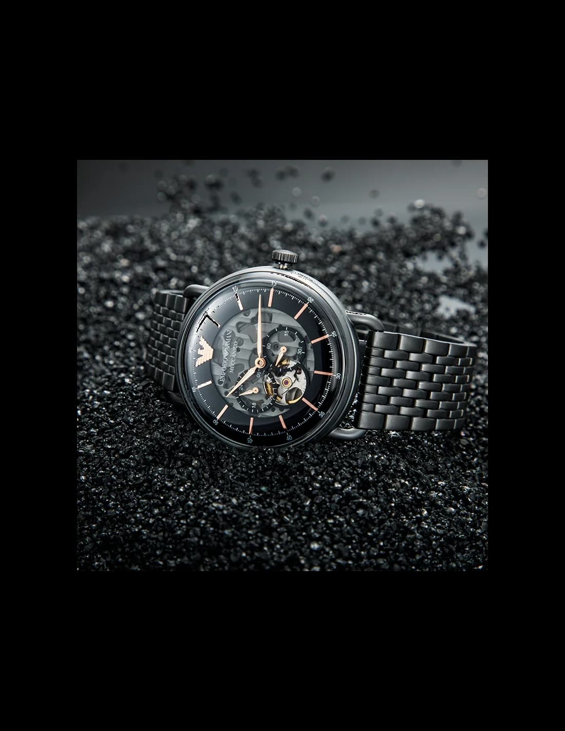 Montre Emporio Armani AR60025 Automatique Squelette Acier Noir vue 5