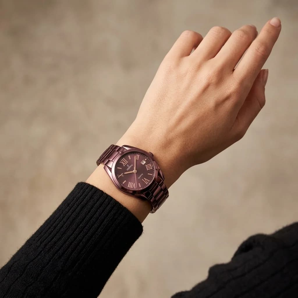 Festina F16865/1 Brown Stainless Steel Women's Watch vue 3