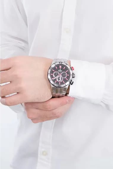 Montre Festina F20448/7 Chrono Bike Acier Argenté Cadran Noir vue 3