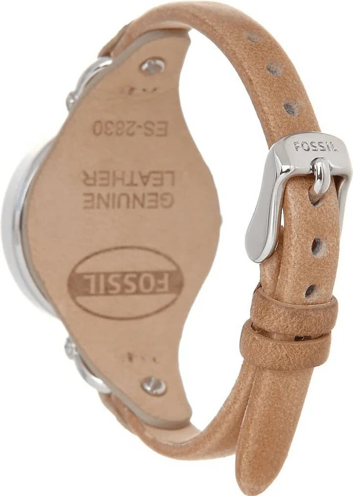 Fossil ES2830 Cream Fine Leather Strap Women's Watch vue 4