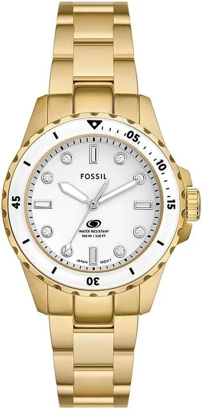 Montre Fossil ES5350 femme cadran blanc bracelet acier