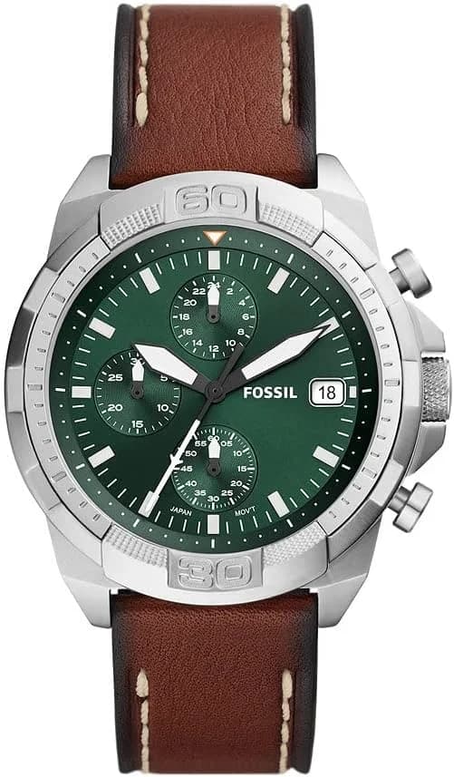 Montre Fossil FS5898 homme cadran vert bracelet cuir