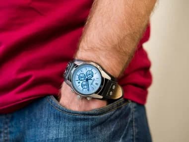Montre chronomètre Fossil CH2564 Coachman bracelet de force en cuir cadran bleu vue 5