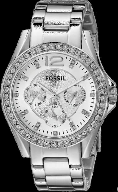 Montre Fossil ES3202 en acier argenté avec cadran orné de cristaux