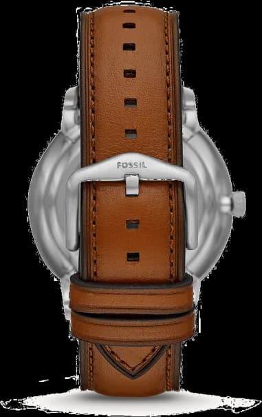Gros plan sur le cadran bleu de la Fossil ME3160