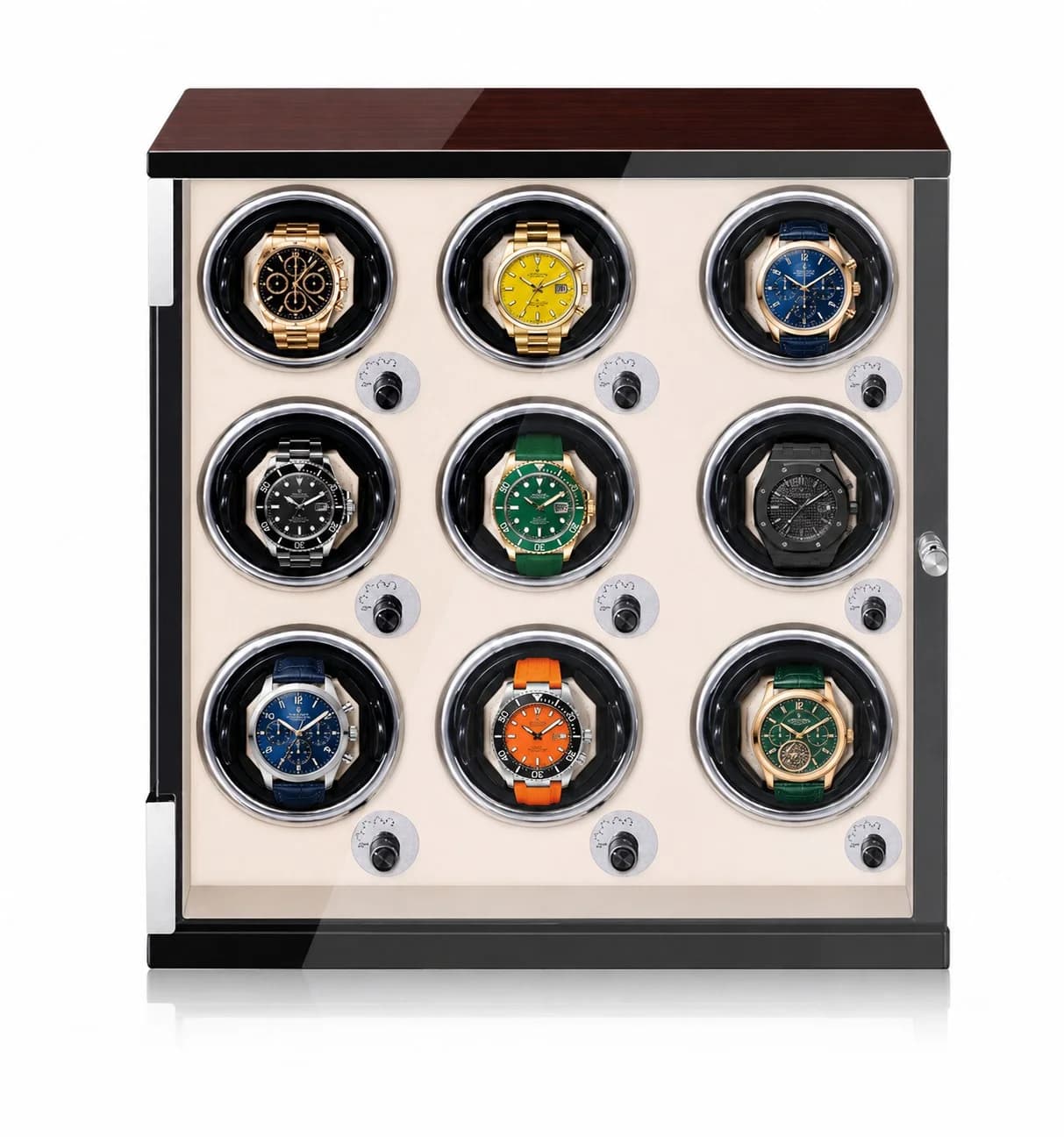 Gasmann 260520-30 montre, remontoir automatique en bois ébène pour 9 montres