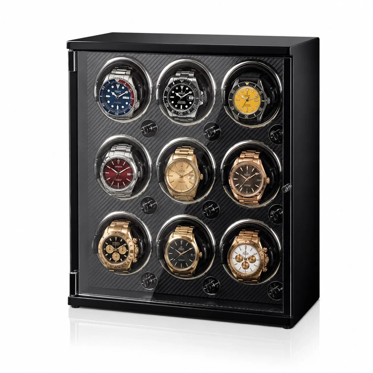 Gasmann 260520-35 montre, remontoir 9 montres fibre de carbone noir
