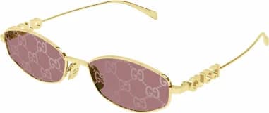 Gucci montre femme, métal doré, monture fine œil-de-chat