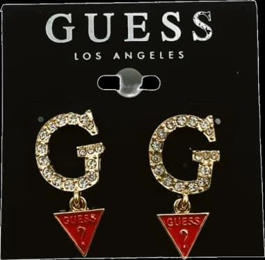 Boucles d'oreilles Guess lettre G charm triangle serties de cristaux