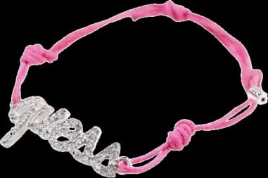 Guess adjustable cord bracelet with embedded crystal logo