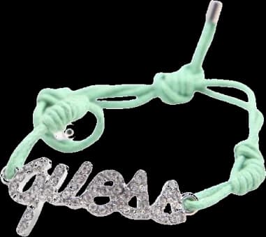 Bracelet cordon Guess ajustable logo incrusté de cristaux