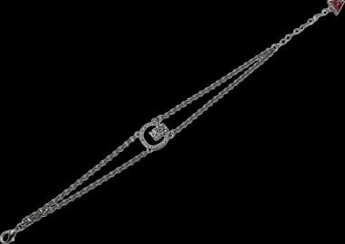 Guess adjustable bracelet in silver-tone metal with crystal-set letter G