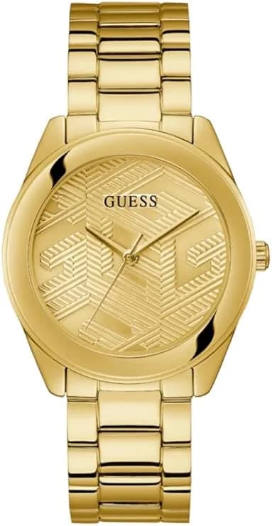 Guess GW0606L2 montre femme, au cadran doré et bracelet maillons en acier