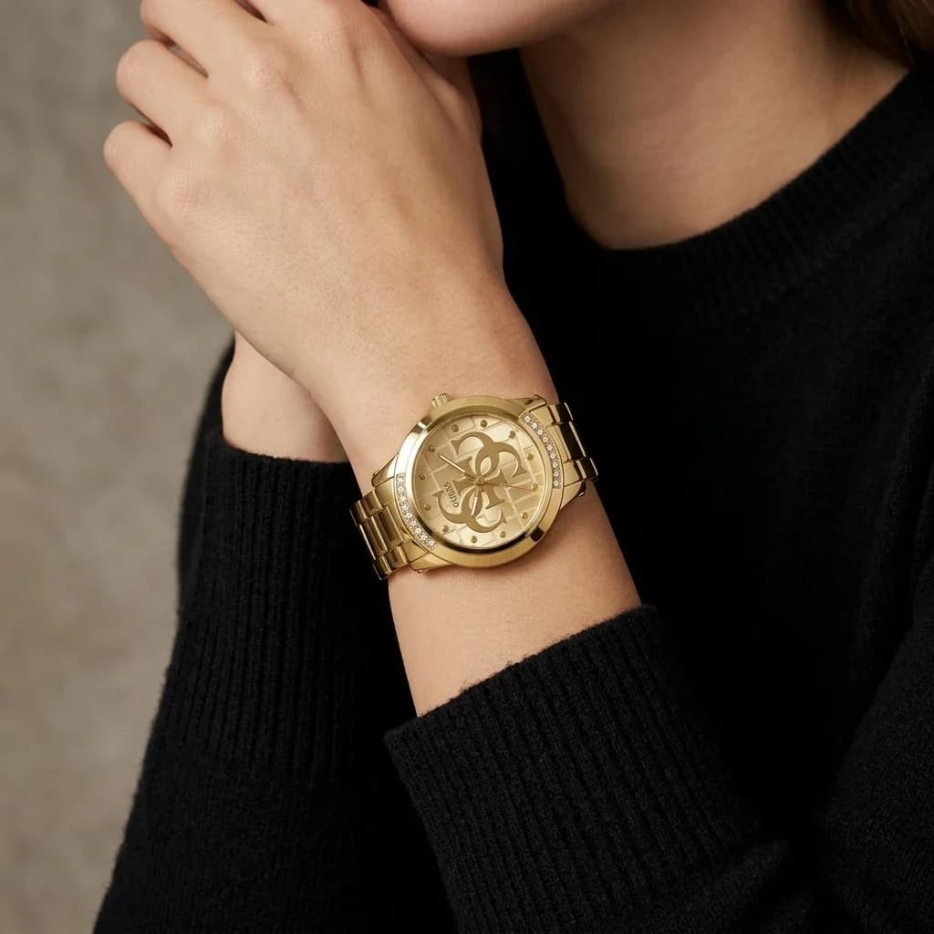 Guess Annette GW0861L2 women's gold watch, steel link bracelet vue 5