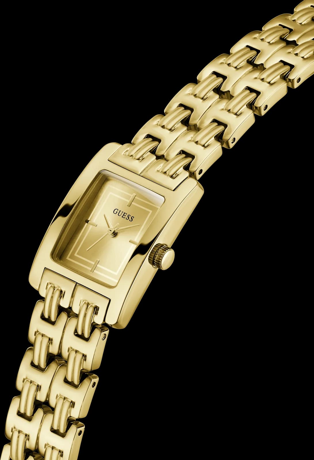 Montre Guess Cove GW1026L2, détail du bracelet acier doré